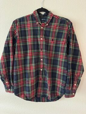 Ralph Lauren Red, Black & Green Plaid Button-Down Shirt - Youth L (16/18)